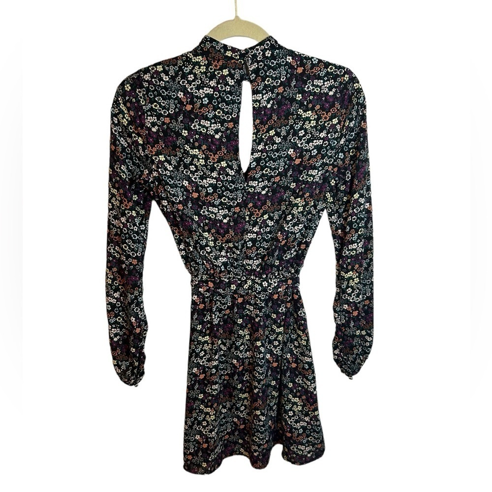 H&M DIVIDED FLORAL HIGH NECK MINI DRESS
